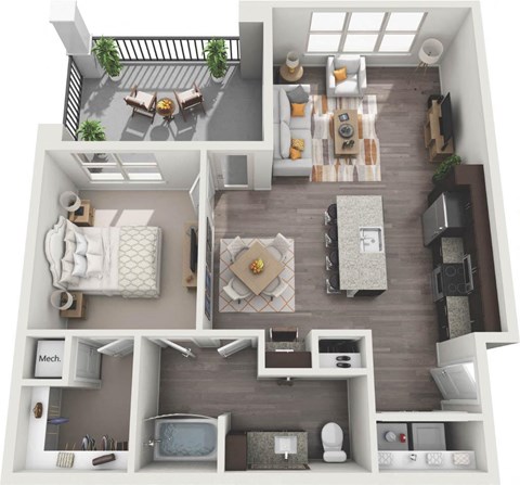 a floor plan of a two bedroom apartment with a living room and dining room